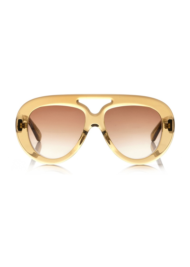 Loewe - Oversized Aviator-Frame Acetate Sunglasses - Neutral - OS - Moda Operandi