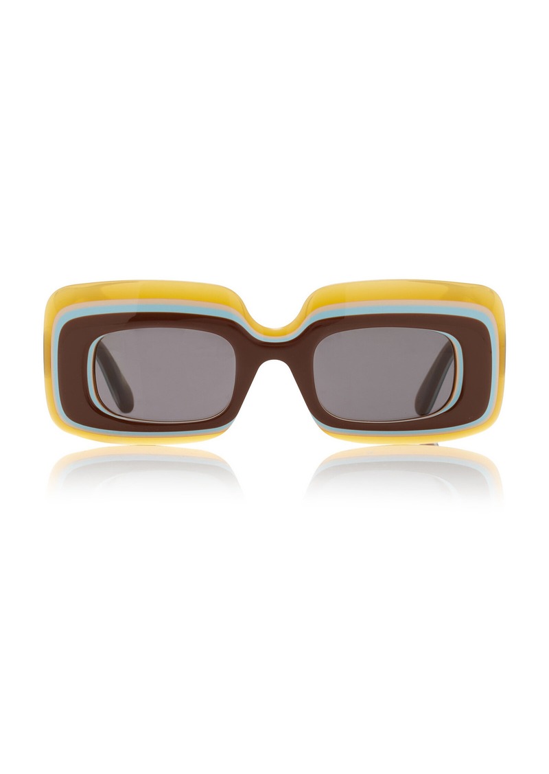 Loewe - Paula's Ibiza Square-Frame Acetate Sunglasses - Brown - OS - Moda Operandi