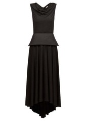 Loewe - Quilted-peplum Jersey Dress - Womens - Black
