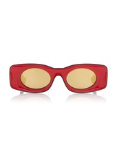 Loewe - Women's Paula's Ibiza Square-Frame Acetate Sunglasses - Red - Moda Operandi