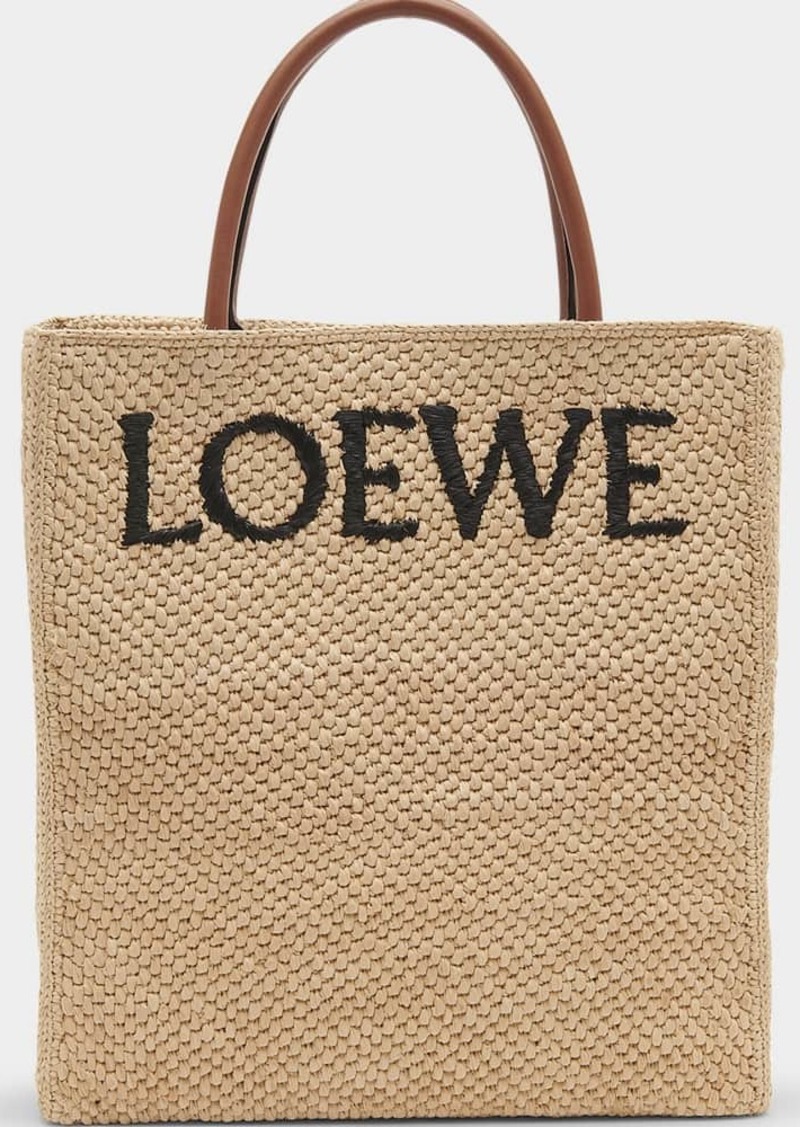 Loewe Standard A4 Tote Bag in Raffia with Leather Handles