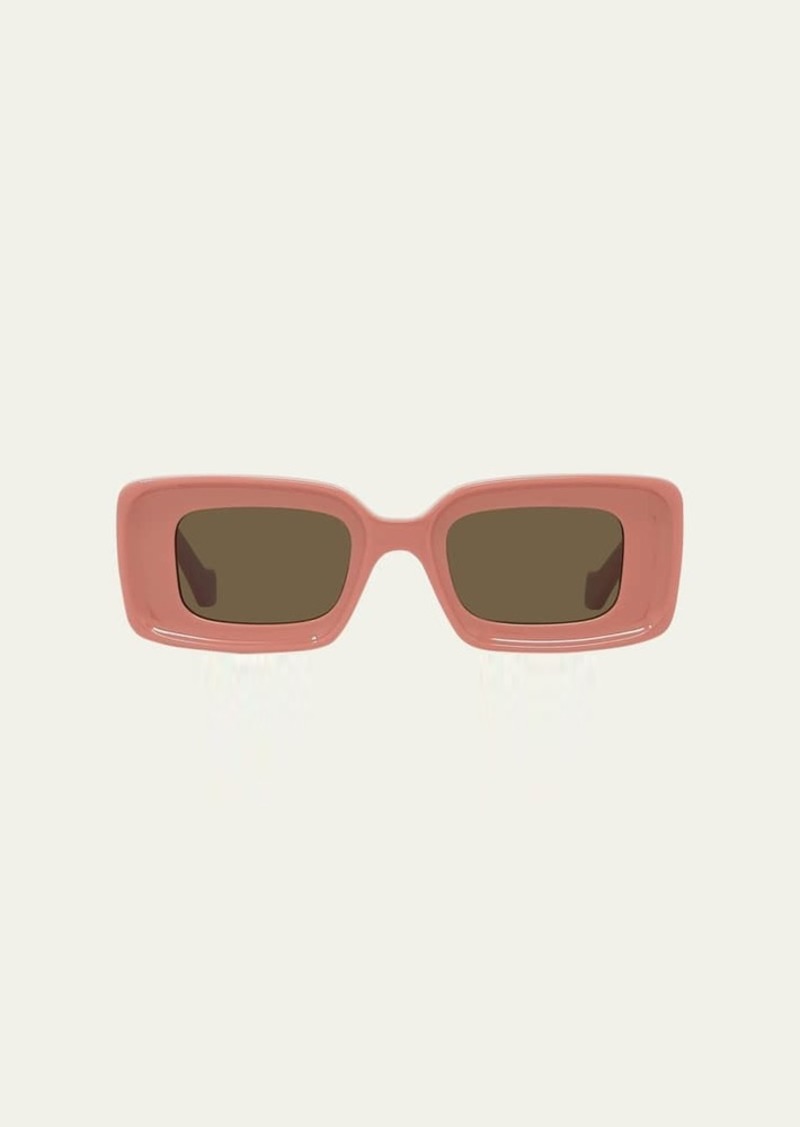 Loewe Anagram Beveled Acetate Rectangle Sunglasses