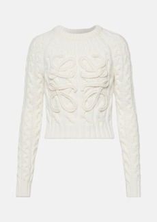 Loewe Anagram cable-knit wool-blend sweater