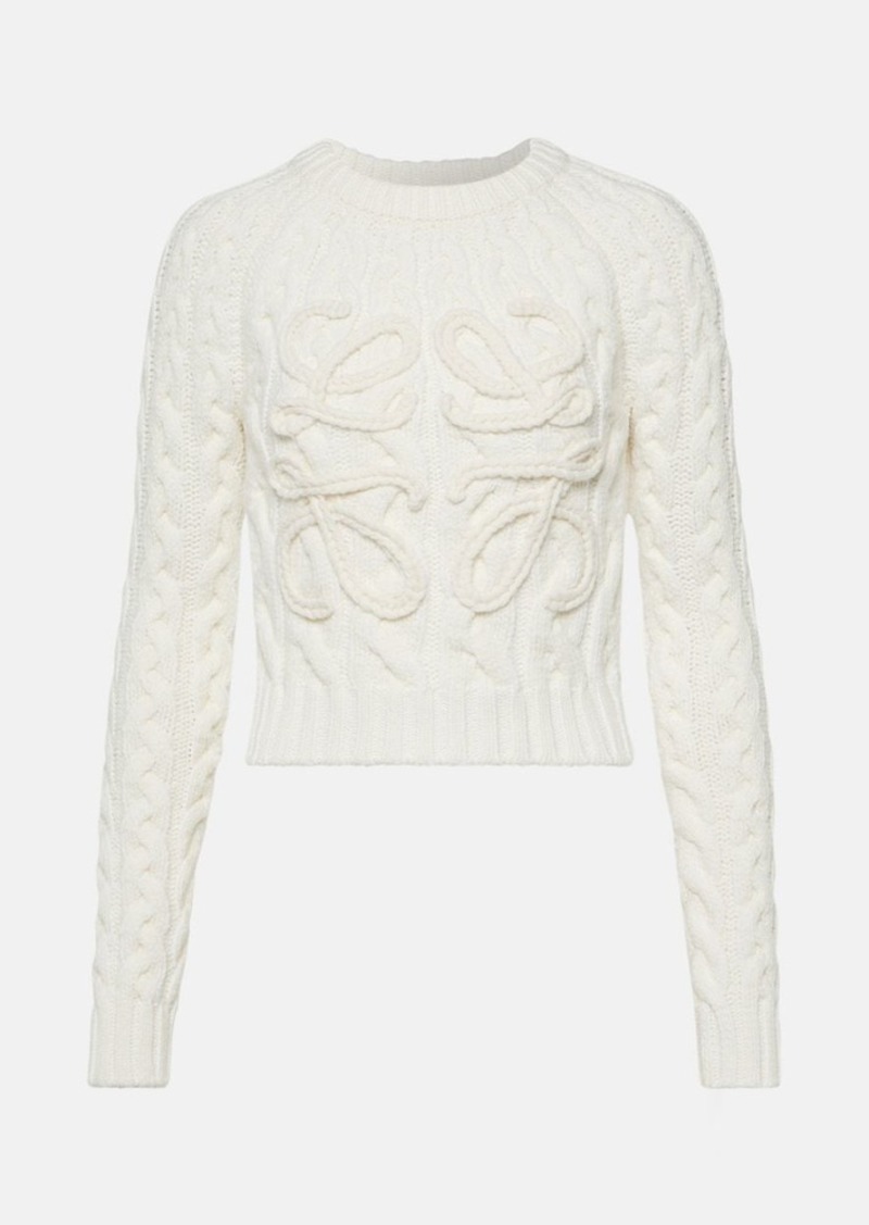 Loewe Anagram cable-knit wool-blend sweater