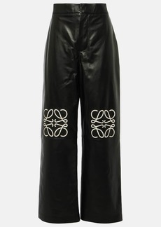 Loewe Anagram leather wide-leg pants