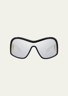 Loewe Anagram Mirrored Acetate Shield Sunglasses