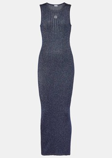 Loewe Anagram ribbed-knit midi dress
