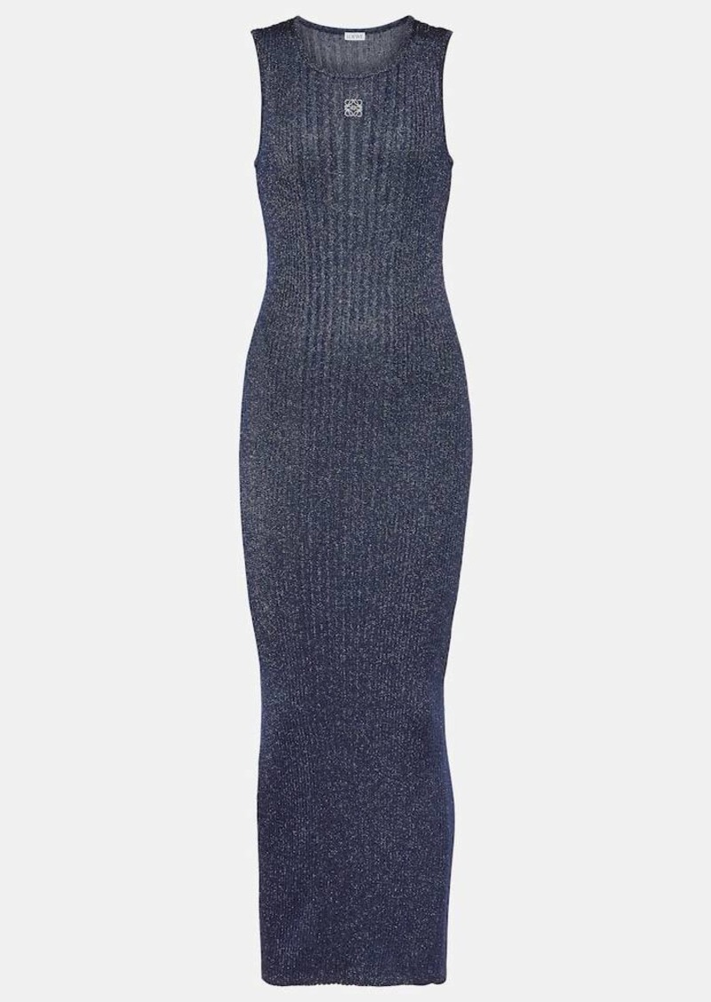 Loewe Anagram ribbed-knit midi dress