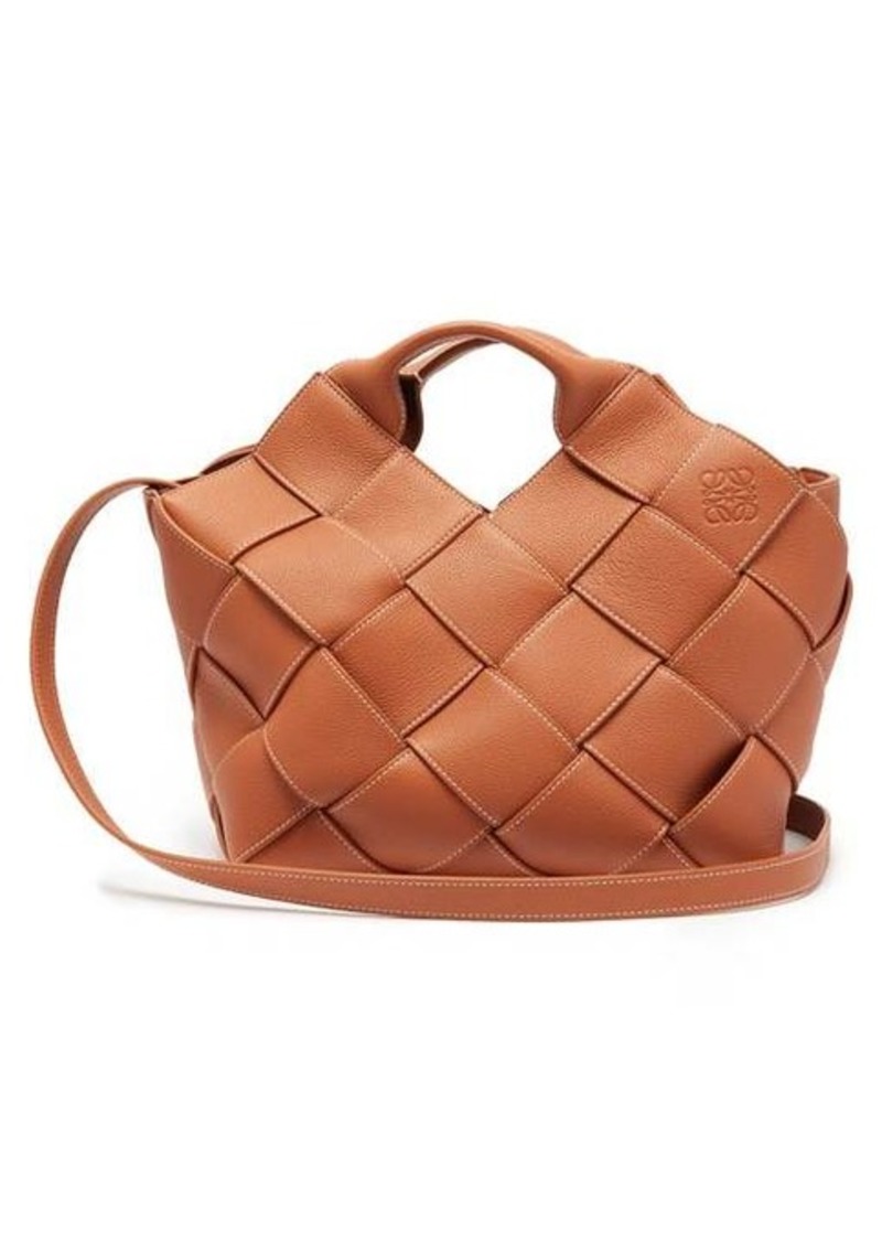 Loewe Anagram small woven-leather tote bag