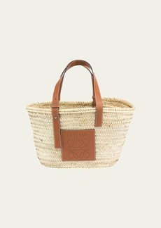 Loewe Basket Small Bag in Palm Leaf with Leather Handles