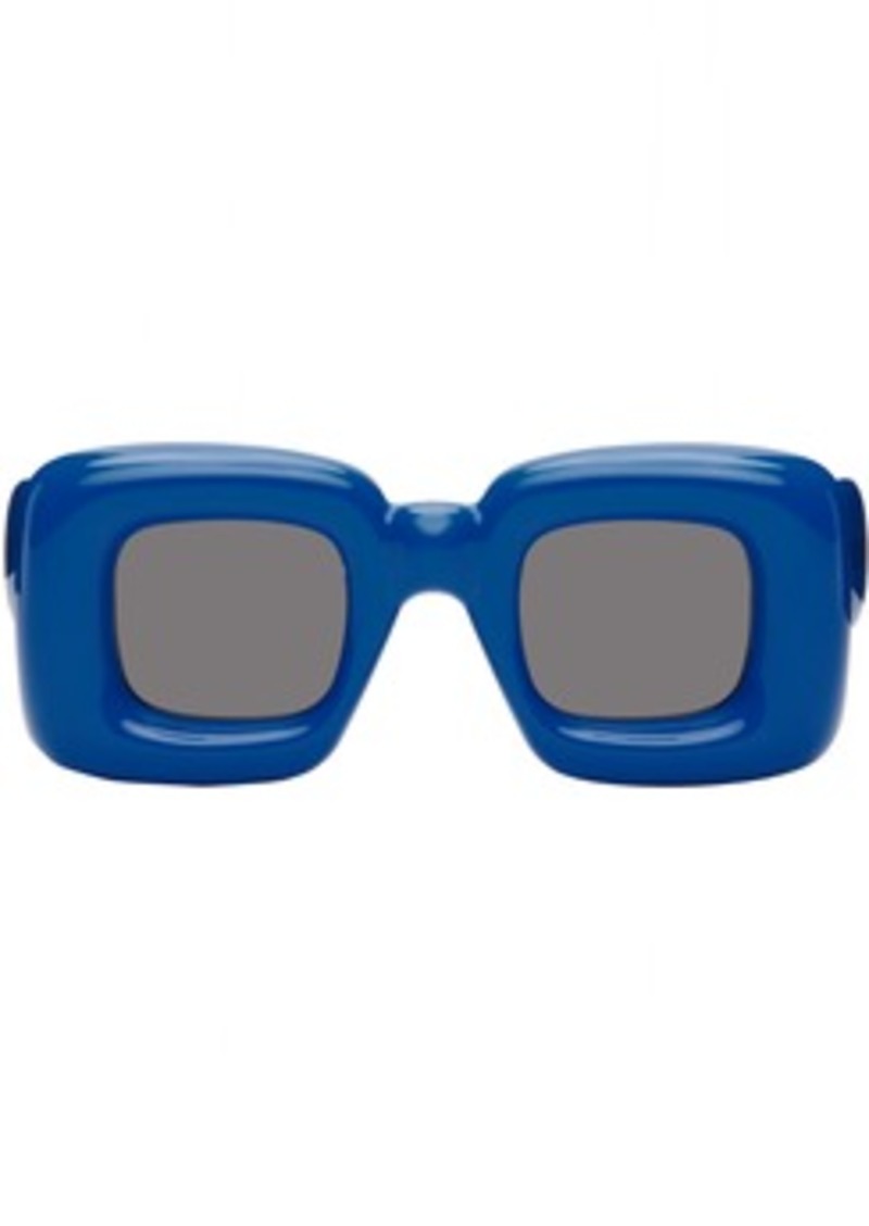 LOEWE Blue Inflated Rectangular Sunglasses