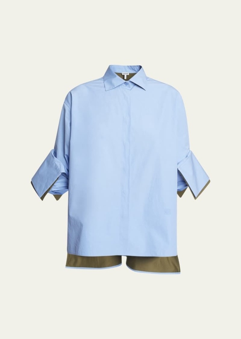 Loewe Button-Front Shirt with Turned Up Sleeves