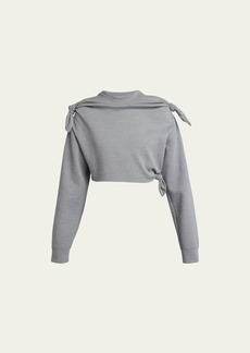 Loewe Cashmere-Blend Cropped Sweatshirt with Knot Detail
