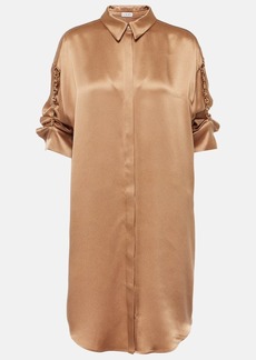 Loewe Chain-detail silk satin shirt dress