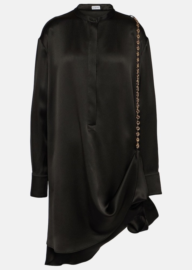 Loewe Chain-detail silk satin shirt dress