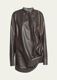 Loewe Chain Draped Leather Shirtdress
