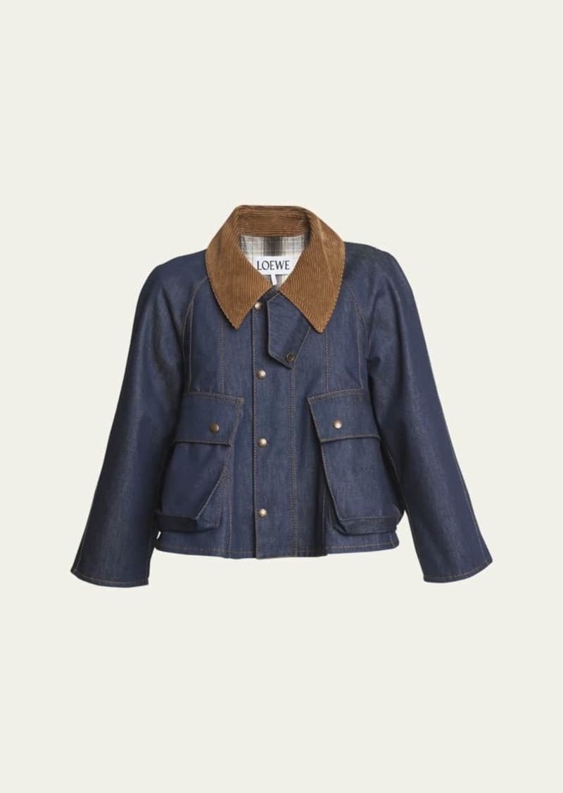 Loewe Collared Denim Trapeze Jacket