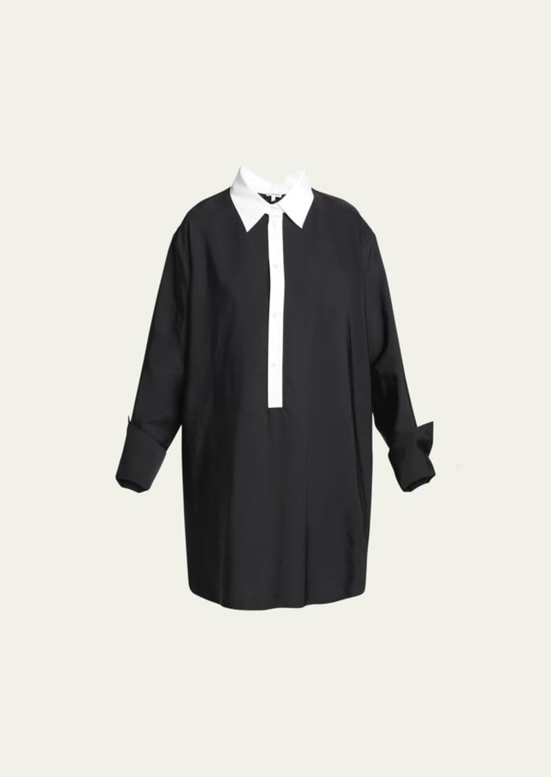 Loewe Contrast Collar Mini Shirt Dress