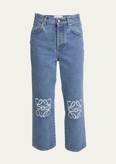 Loewe Cropped Jeans with Anagram Knee Detail