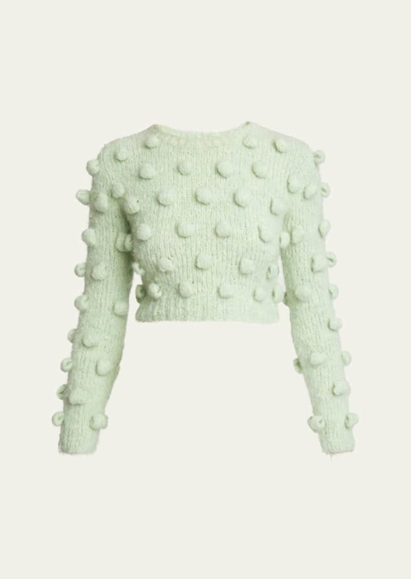 Loewe Cropped Wool Sweater with Dot Details