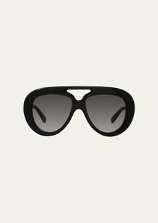 Loewe Curved Logo Acetate Aviator Sunglasses