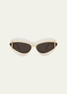 Loewe Double Frame Mixed-Media Cat-Eye Sunglasses