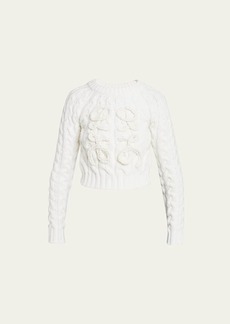 Loewe Fisherman Cable-Knit Sweater with Anagram Detail