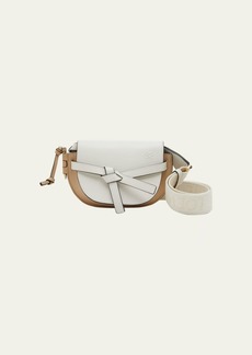 Loewe Gate Dual Mini Crossbody Bag in Bicolor Leather with Jacquard Strap