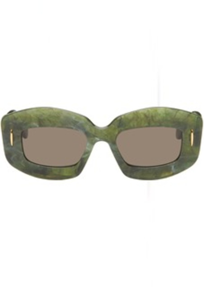 LOEWE Green Chunky Anagram Sunglasses