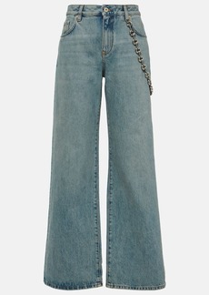 Loewe High-rise chain-detail flared jeans