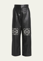 Loewe Leather Anagram Knee Trousers