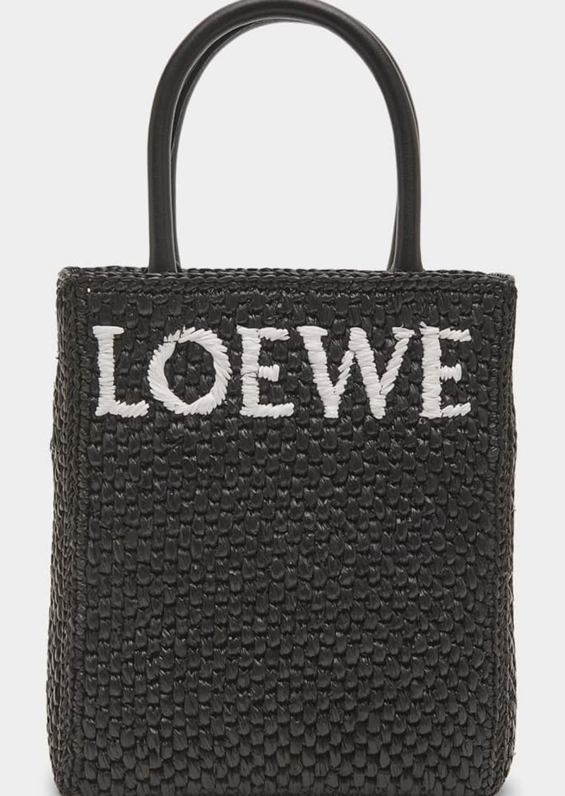 Loewe Standard A5 Tote Bag in Raffia with Leather Handles
