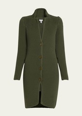 Loewe Long Rib Knit Cardigan Coat