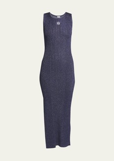 Loewe Lurex Knit Midi Dress with Anagram Detail