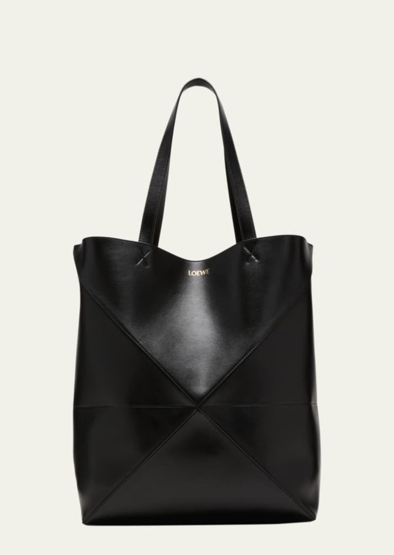 Loewe Puzzle Fold Large Tote Bag in Shiny Leather