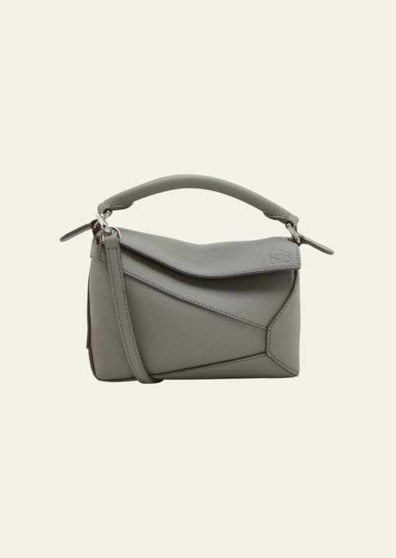 Loewe Puzzle Edge Mini Top-Handle Bag in Grained Leather