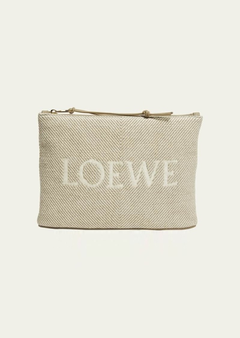 Loewe Oblong Logo Canvas Pouch Bag