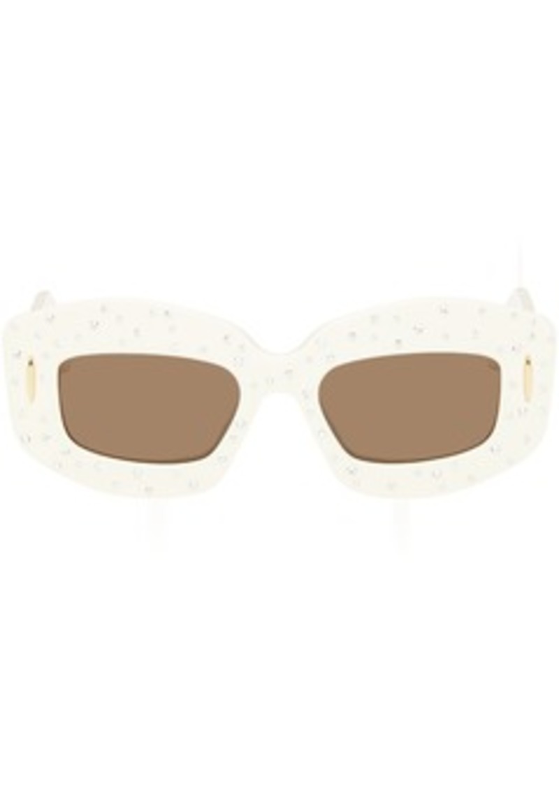 LOEWE Off-White Smooth Pavé Screen Sunglasses