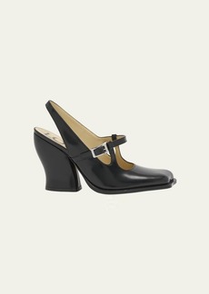 Loewe Onda Leather Mary Jane Slingback Pumps