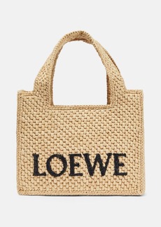 Loewe Paula's Ibiza logo raffia tote bag