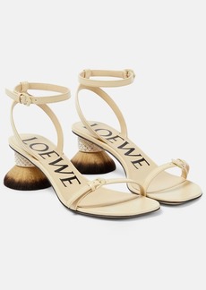 Loewe Petal Brush Heel leather sandals