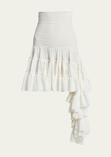 Loewe Ruffled Aysmetric Hem Mini Skirt
