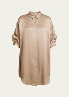 Loewe Silk Shirtdress with Chain Details