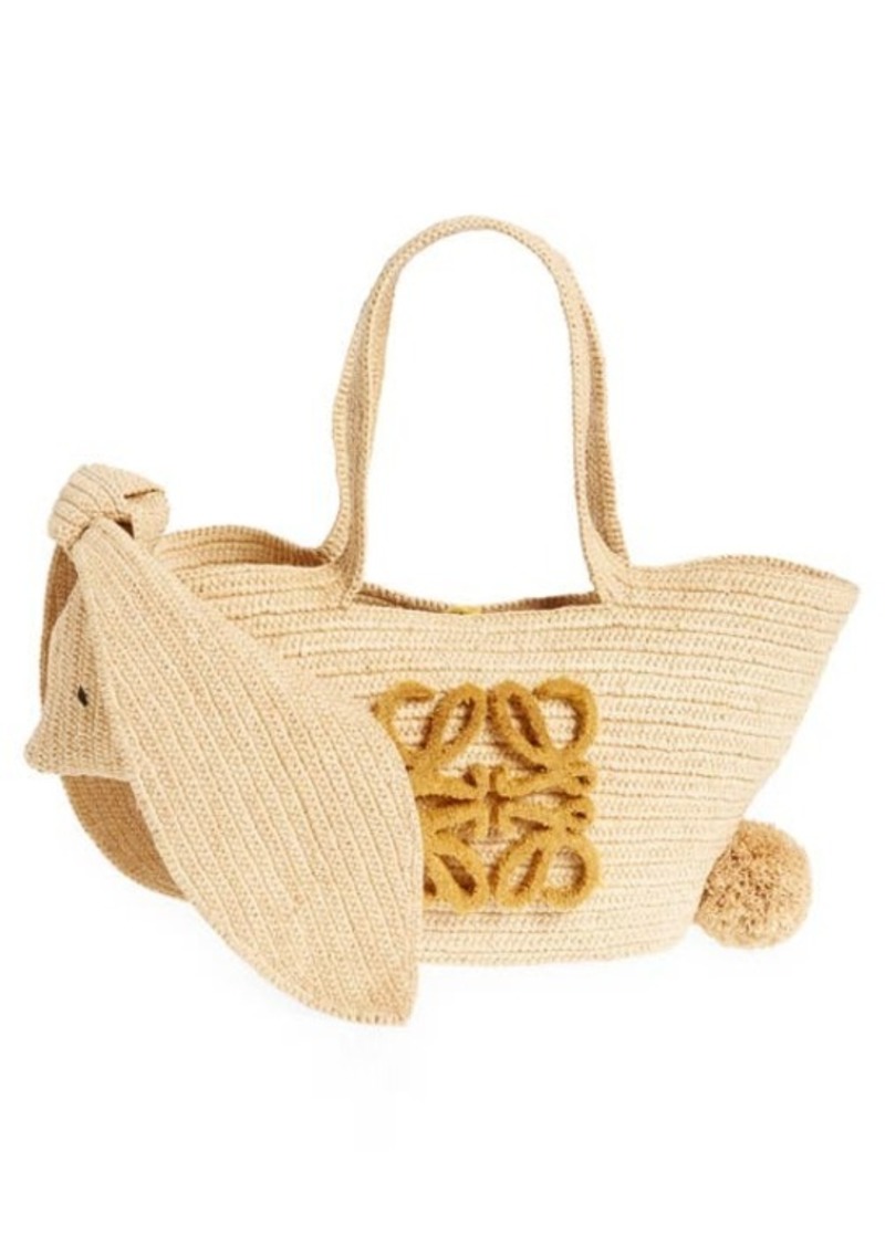 Loewe Small Bunny Anagram Raffia Basket Bag