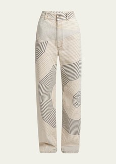 Loewe Spiral Print Baggy Jeans