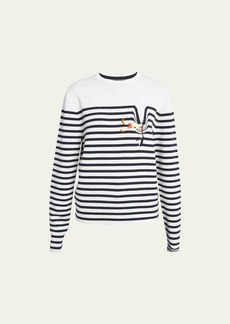 Loewe Suna Fujita Embroidered Stripe Wool Sweater