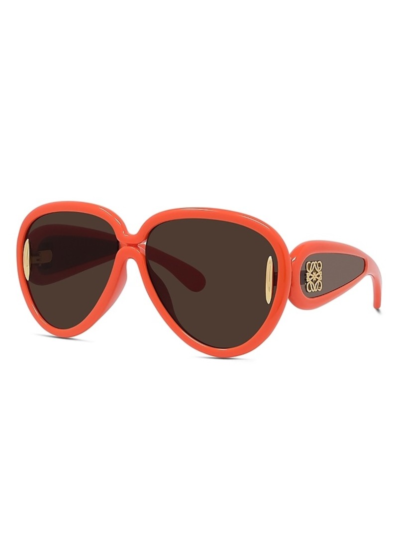 Loewe Wave Mask Pilot Sunglasses, 65mm