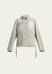 Loewe x Paula Ibiza Anagram Leather Patch Self-Tie Workwear Jacket
