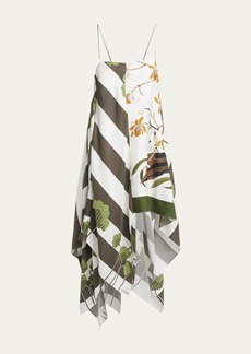 Loewe x Paula Ibiza Asymmetric Multi-Print Slip Dress