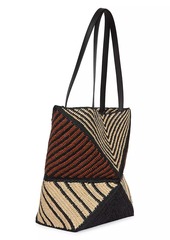 LOEWE x Paula's Ibiza 4FA Striped Raffia Foldable Tote Bag